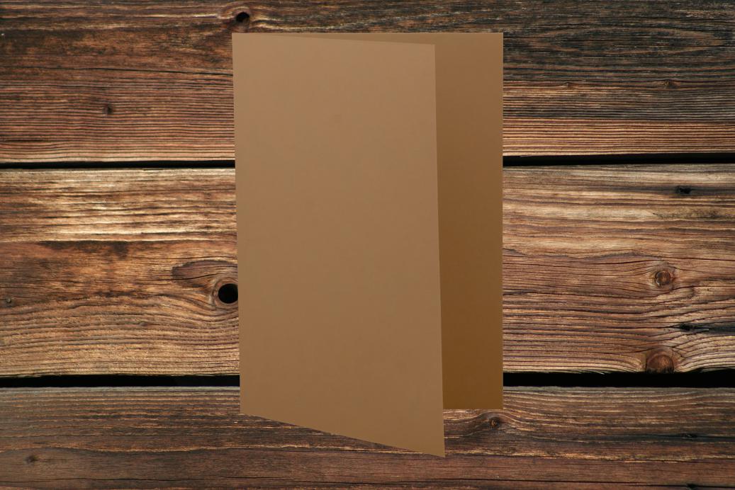 Klappkarten 148/297x210 mm (A5) hochdoppelt Braun 230 g/qm